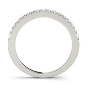 Shared Prong Half Eternity Ring in Gold & Platinum