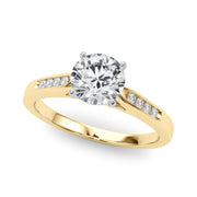 Artisan Channel-Set Round Diamond Engagement Ring in 10K/14K gold and platinum with certified lab-grown or natural diamonds