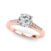 Artisan Channel-Set Round Diamond Engagement Ring in 10K/14K gold and platinum with certified lab-grown or natural diamonds