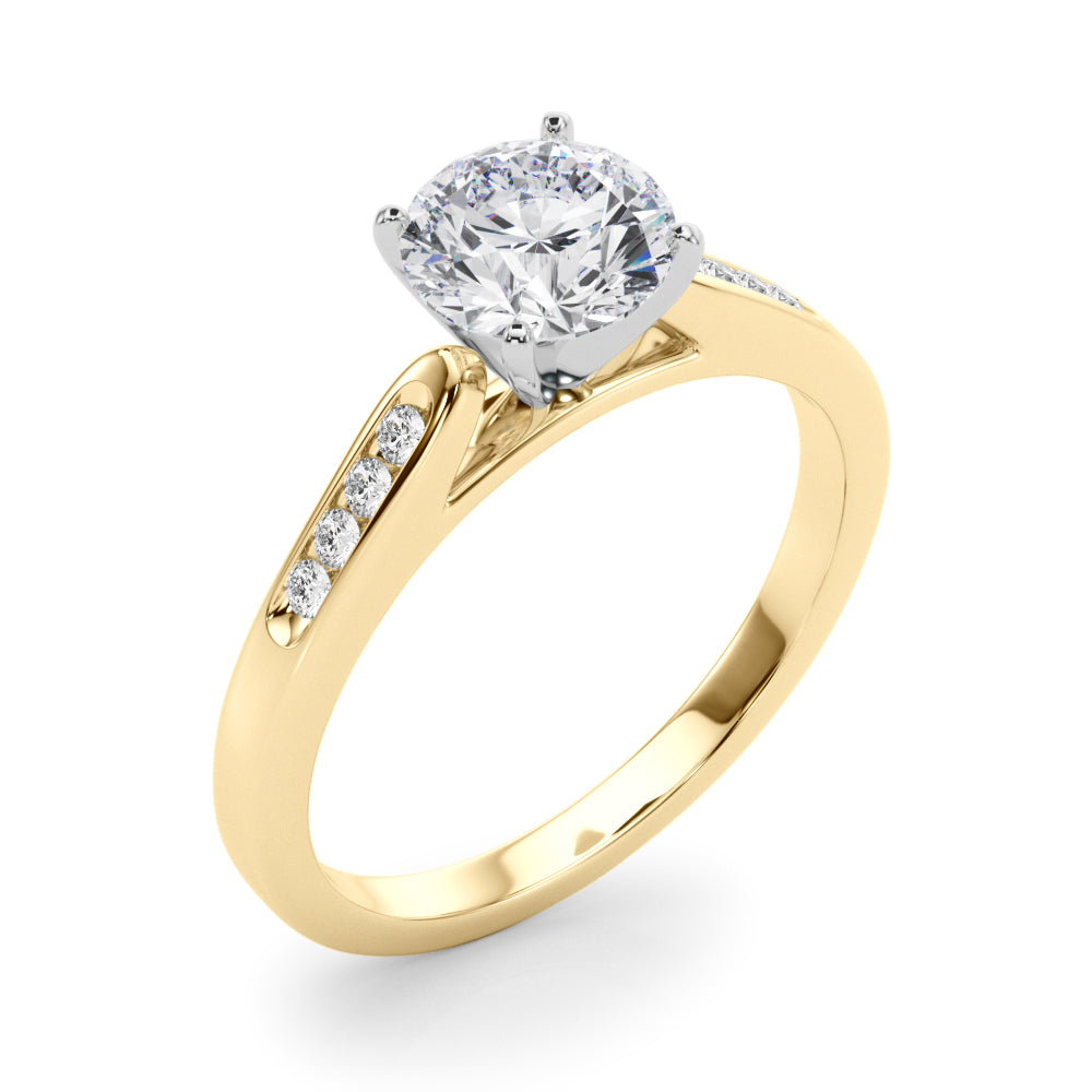 Artisan Channel-Set Round Diamond Engagement Ring in 10K/14K gold and platinum with certified lab-grown or natural diamonds