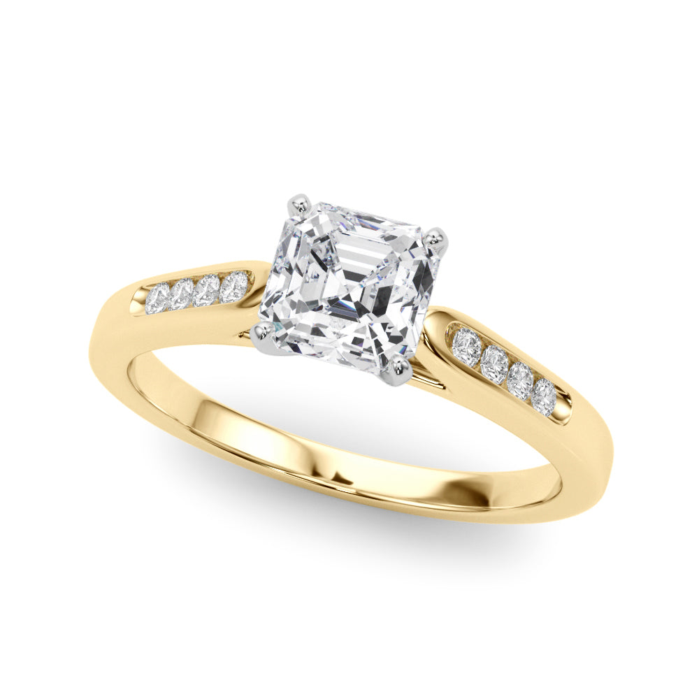 Artisan Channel-Set Round Diamond Engagement Ring in 10K/14K gold and platinum with certified lab-grown or natural diamonds