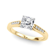 Artisan Channel-Set Round Diamond Engagement Ring in 10K/14K gold and platinum with certified lab-grown or natural diamonds