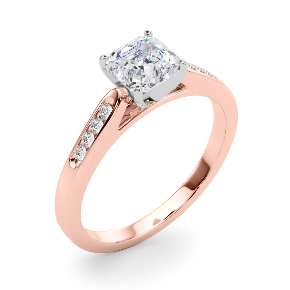 Artisan Channel-Set Round Diamond Engagement Ring in 10K/14K gold and platinum with certified lab-grown or natural diamonds