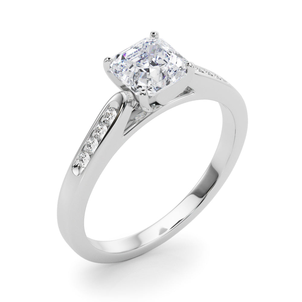 Artisan Channel-Set Round Diamond Engagement Ring in 10K/14K gold and platinum with certified lab-grown or natural diamonds