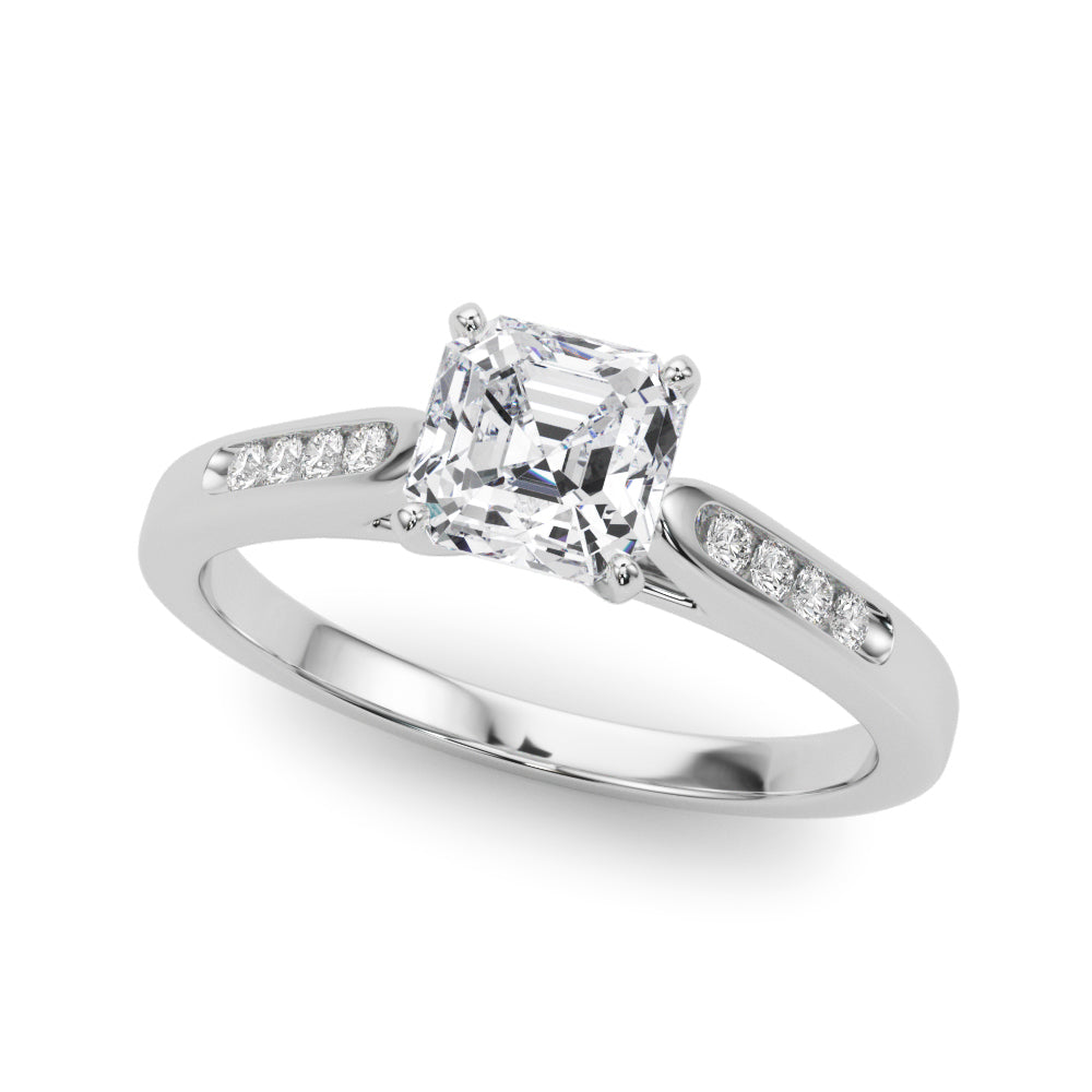 Artisan Channel-Set Round Diamond Engagement Ring in 10K/14K gold and platinum with certified lab-grown or natural diamonds
