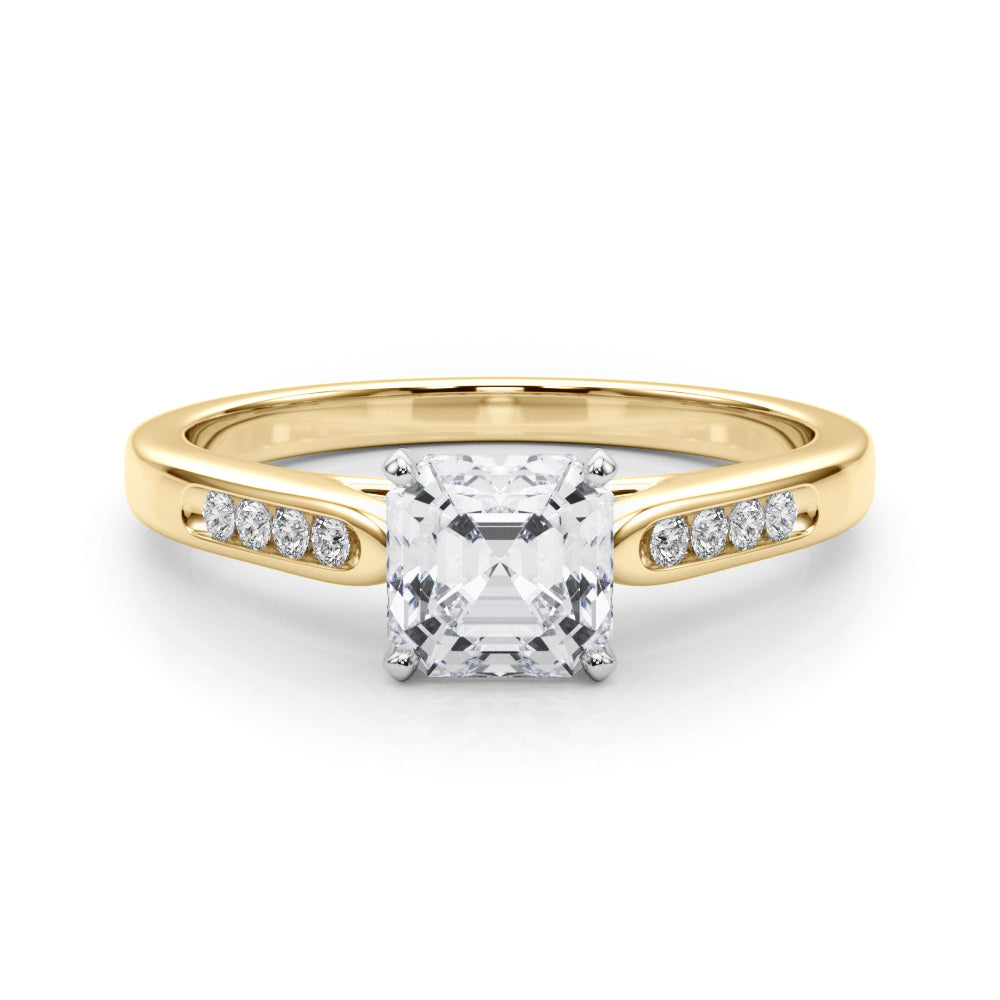 Artisan Channel-Set Round Diamond Engagement Ring in 10K/14K gold and platinum with certified lab-grown or natural diamonds