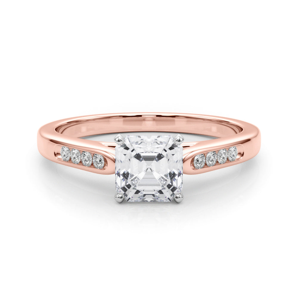 Artisan Channel-Set Round Diamond Engagement Ring in 10K/14K gold and platinum with certified lab-grown or natural diamonds