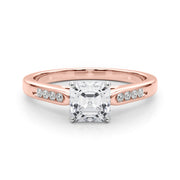 Artisan Channel-Set Round Diamond Engagement Ring in 10K/14K gold and platinum with certified lab-grown or natural diamonds