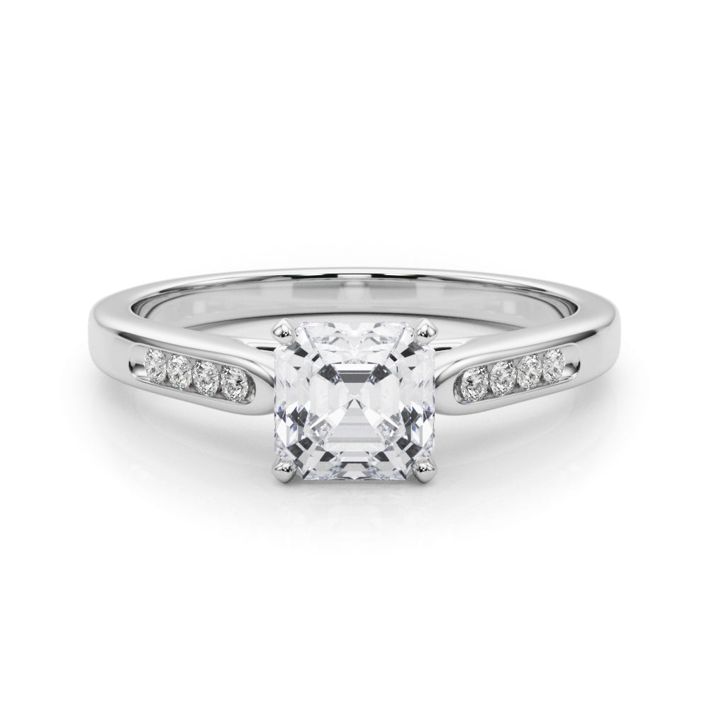 Artisan Channel-Set Round Diamond Engagement Ring in 10K/14K gold and platinum with certified lab-grown or natural diamonds