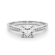 Artisan Channel-Set Round Diamond Engagement Ring in 10K/14K gold and platinum with certified lab-grown or natural diamonds