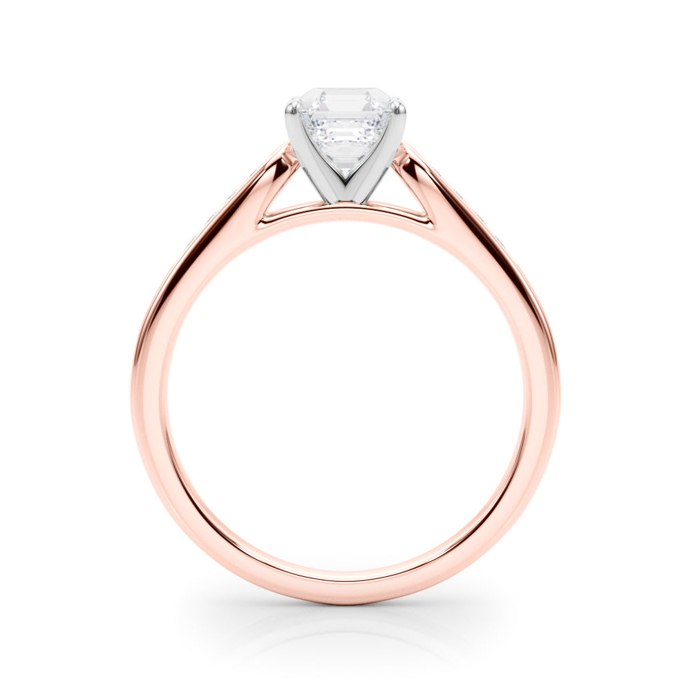 Artisan Channel-Set Round Diamond Engagement Ring in 10K/14K gold and platinum with certified lab-grown or natural diamonds