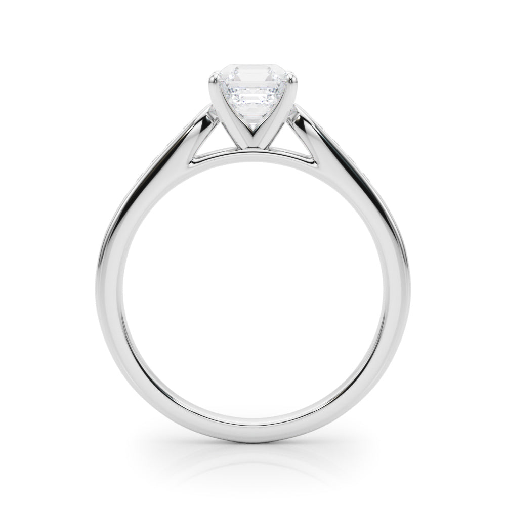 Artisan Channel-Set Round Diamond Engagement Ring in 10K/14K gold and platinum with certified lab-grown or natural diamonds