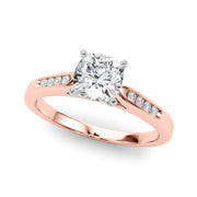 Artisan Channel-Set Round Diamond Engagement Ring in 10K/14K gold and platinum with certified lab-grown or natural diamonds