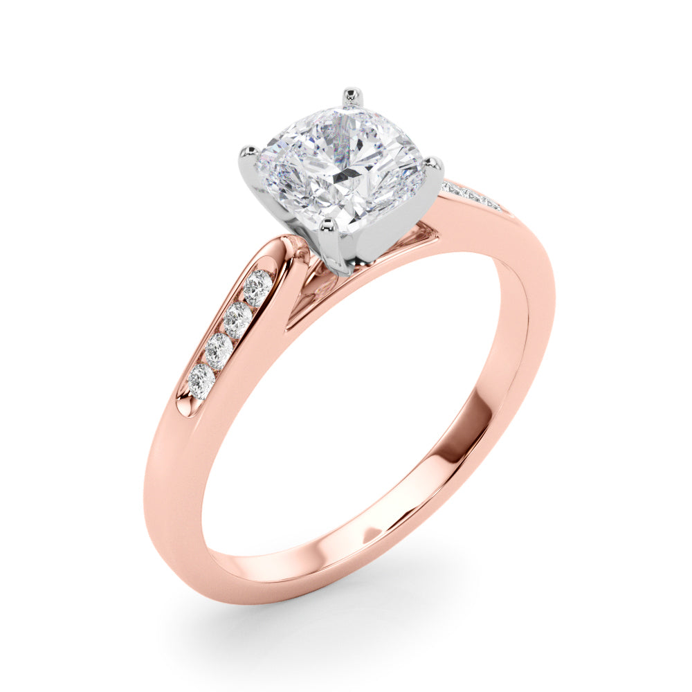 Artisan Channel-Set Round Diamond Engagement Ring in 10K/14K gold and platinum with certified lab-grown or natural diamonds