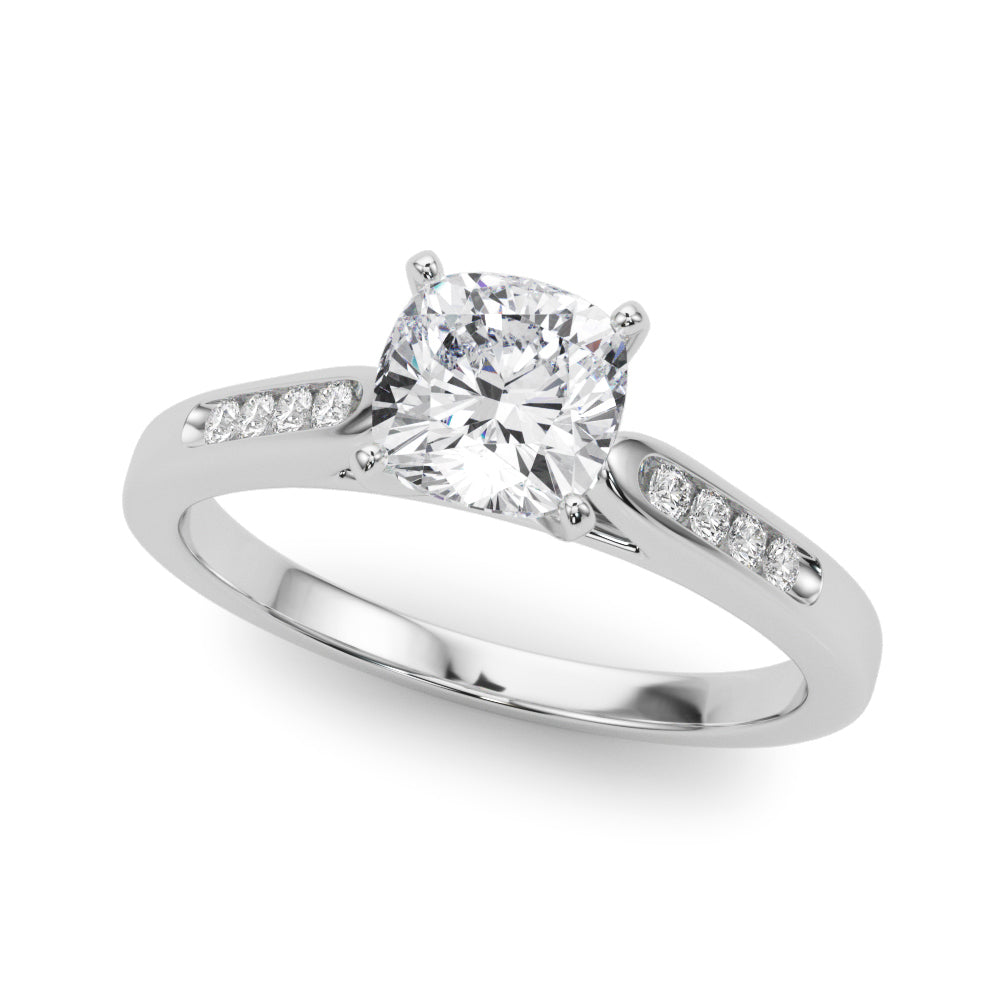 Artisan Channel-Set Round Diamond Engagement Ring in 10K/14K gold and platinum with certified lab-grown or natural diamonds