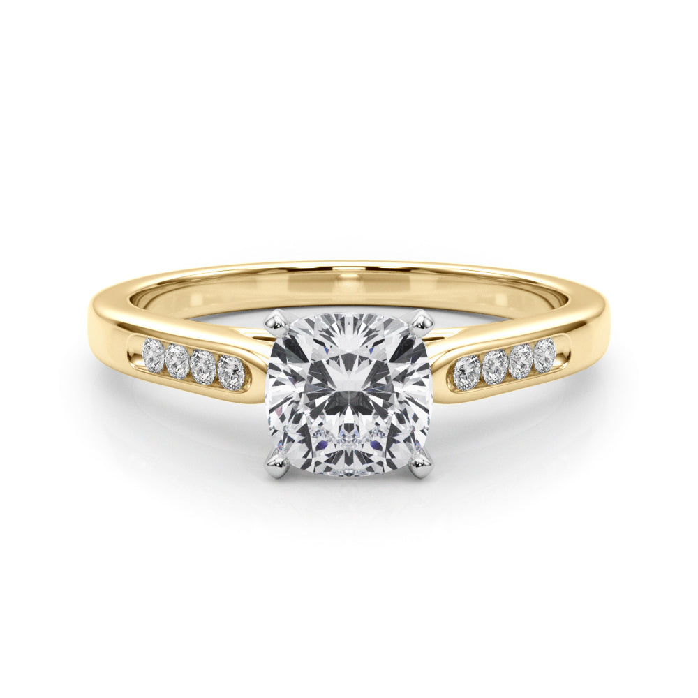Artisan Channel-Set Round Diamond Engagement Ring in 10K/14K gold and platinum with certified lab-grown or natural diamonds