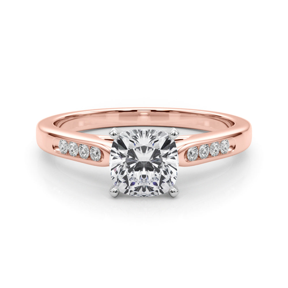 Artisan Channel-Set Round Diamond Engagement Ring in 10K/14K gold and platinum with certified lab-grown or natural diamonds