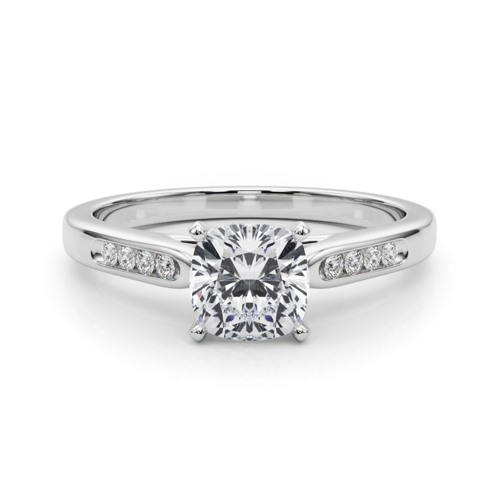 Artisan Channel-Set Round Diamond Engagement Ring in 10K/14K gold and platinum with certified lab-grown or natural diamonds