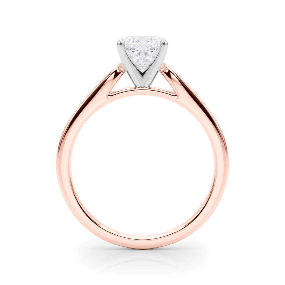 Artisan Channel-Set Round Diamond Engagement Ring in 10K/14K gold and platinum with certified lab-grown or natural diamonds
