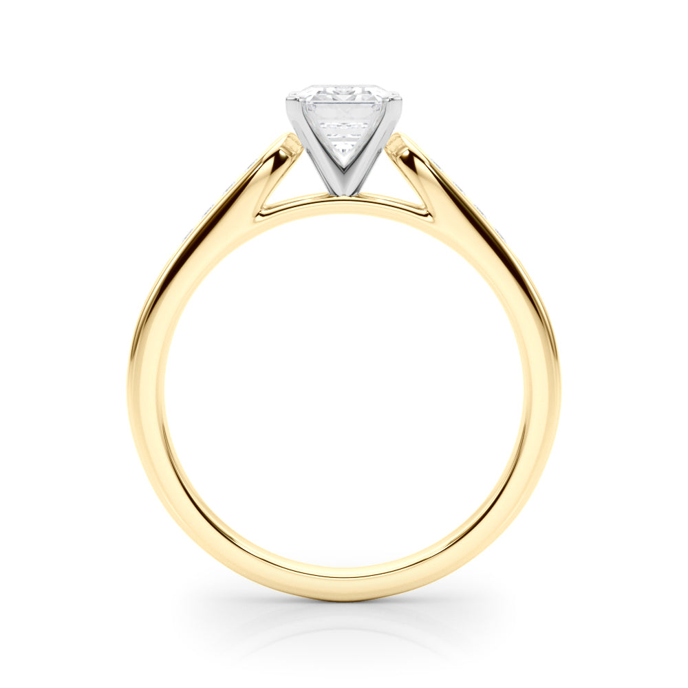 Artisan Channel-Set Round Diamond Engagement Ring in 10K/14K gold and platinum with certified lab-grown or natural diamonds