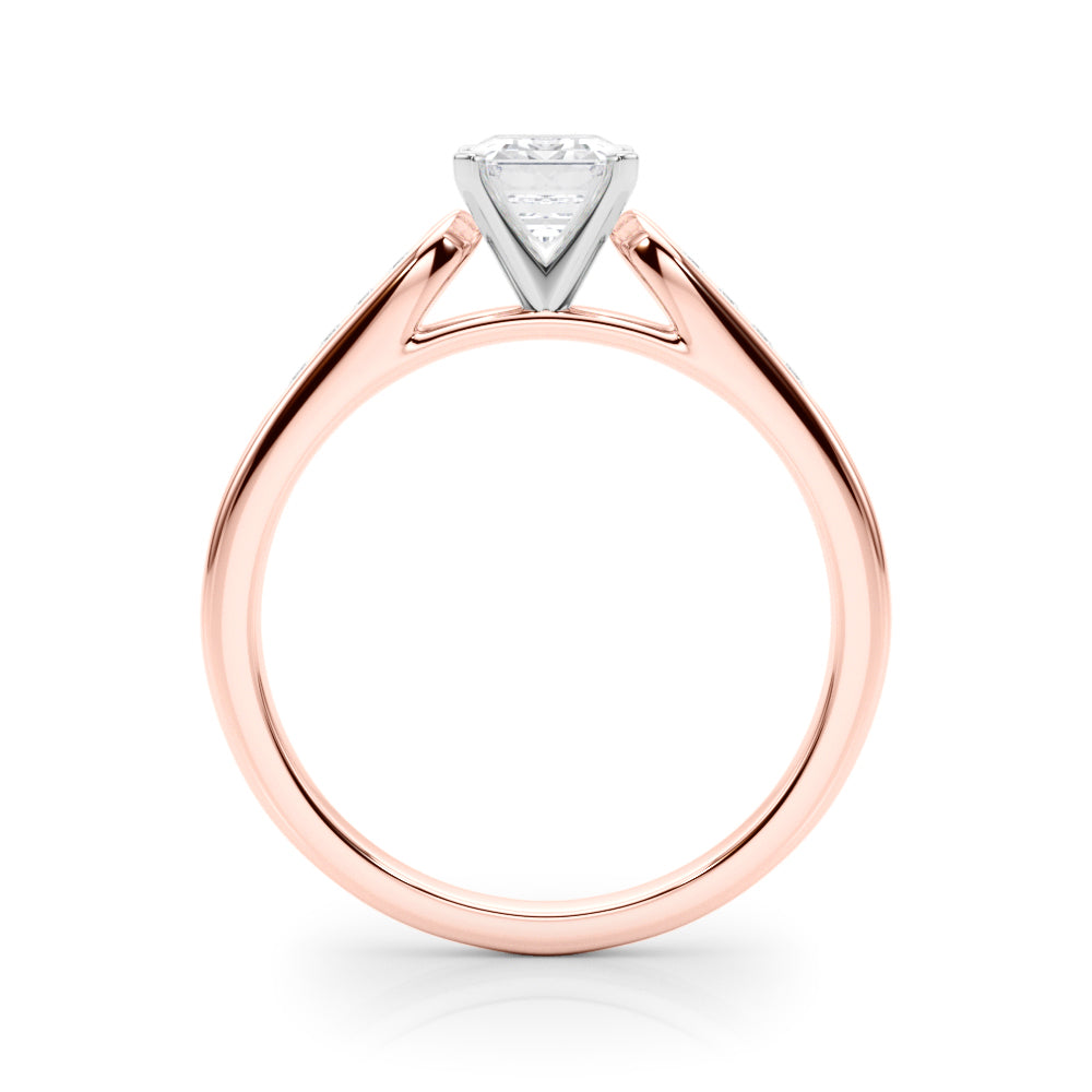 Artisan Channel-Set Round Diamond Engagement Ring in 10K/14K gold and platinum with certified lab-grown or natural diamonds