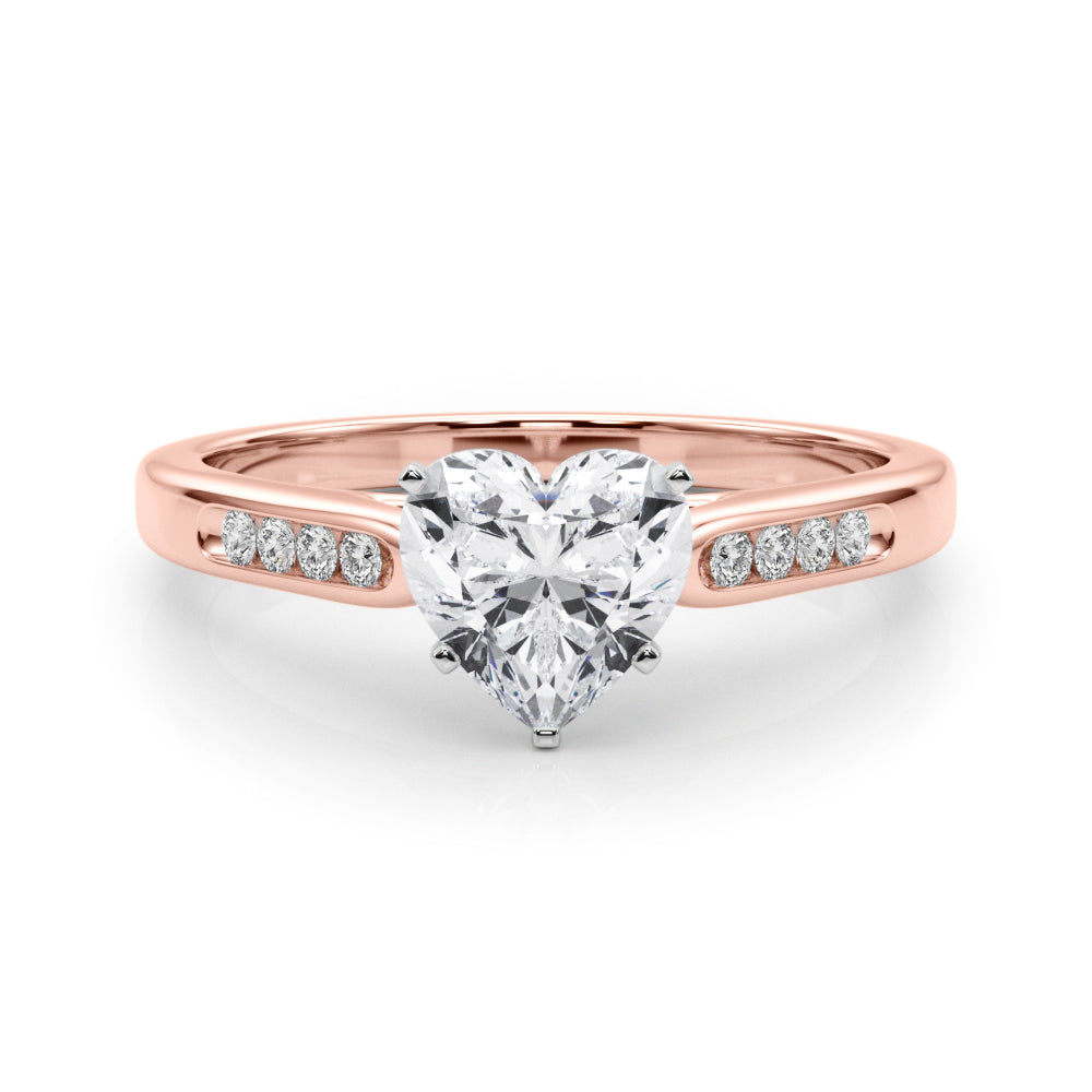Artisan Channel-Set Round Diamond Engagement Ring in 10K/14K gold and platinum with certified lab-grown or natural diamonds