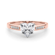 Artisan Channel-Set Round Diamond Engagement Ring in 10K/14K gold and platinum with certified lab-grown or natural diamonds