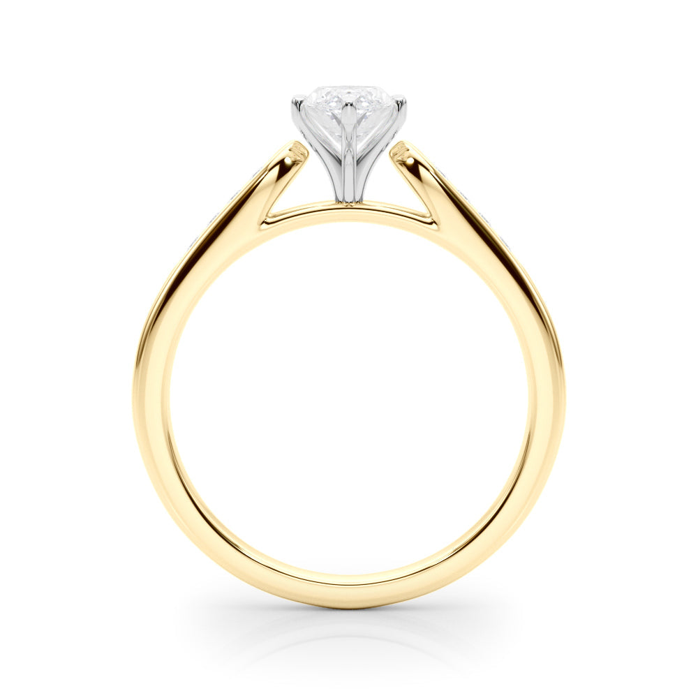 Artisan Channel-Set Round Diamond Engagement Ring in 10K/14K gold and platinum with certified lab-grown or natural diamonds