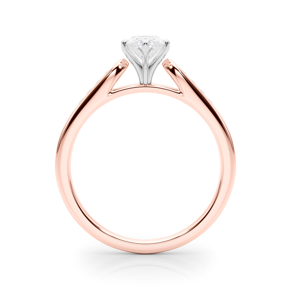 Artisan Channel-Set Round Diamond Engagement Ring in 10K/14K gold and platinum with certified lab-grown or natural diamonds
