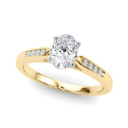 Artisan Channel-Set Round Diamond Engagement Ring in 10K/14K gold and platinum with certified lab-grown or natural diamonds
