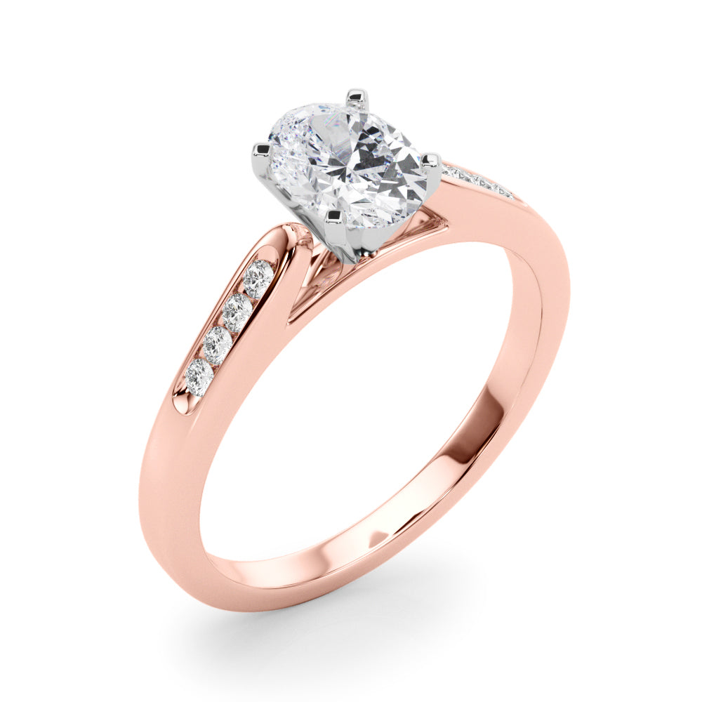 Artisan Channel-Set Round Diamond Engagement Ring in 10K/14K gold and platinum with certified lab-grown or natural diamonds
