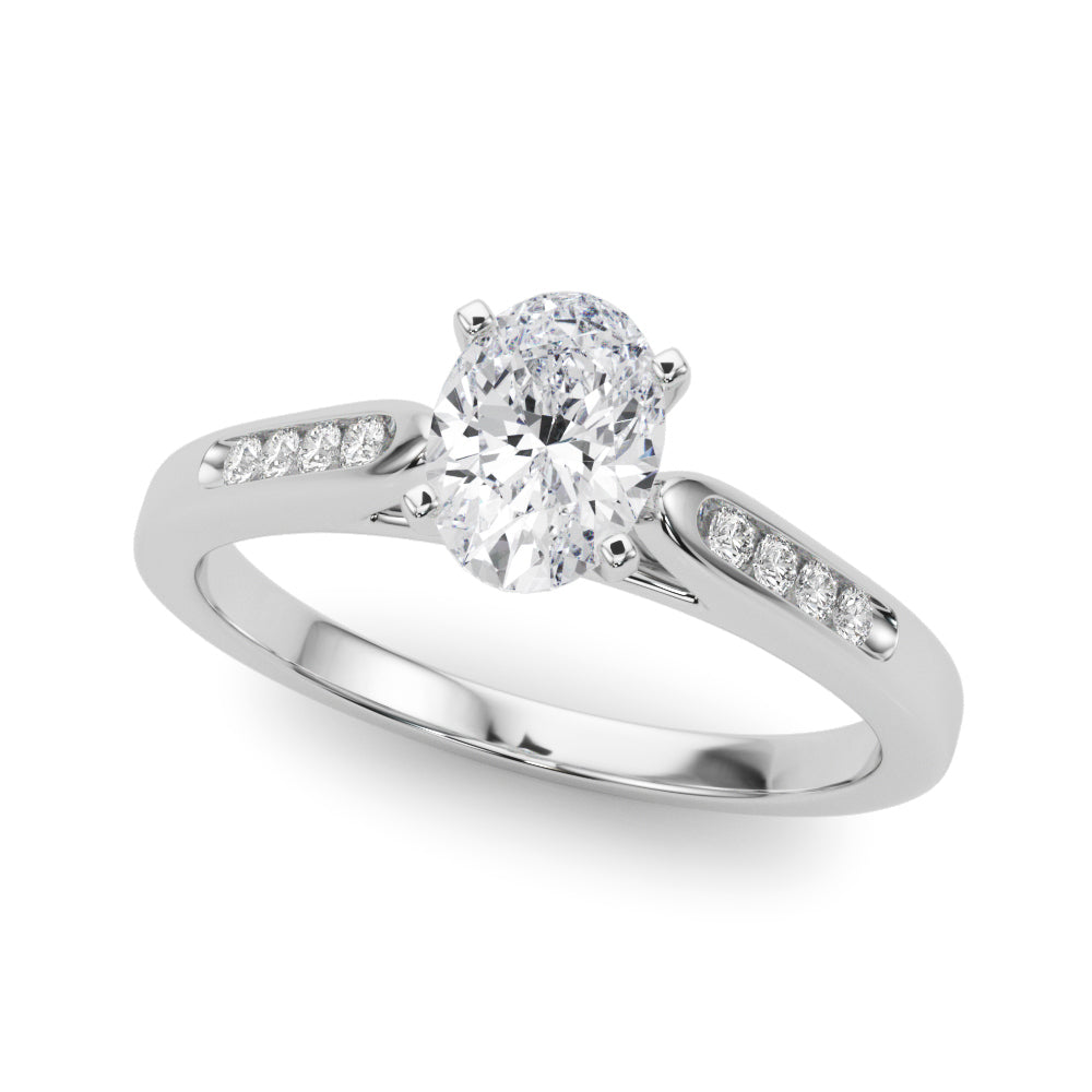 Artisan Channel-Set Round Diamond Engagement Ring in 10K/14K gold and platinum with certified lab-grown or natural diamonds