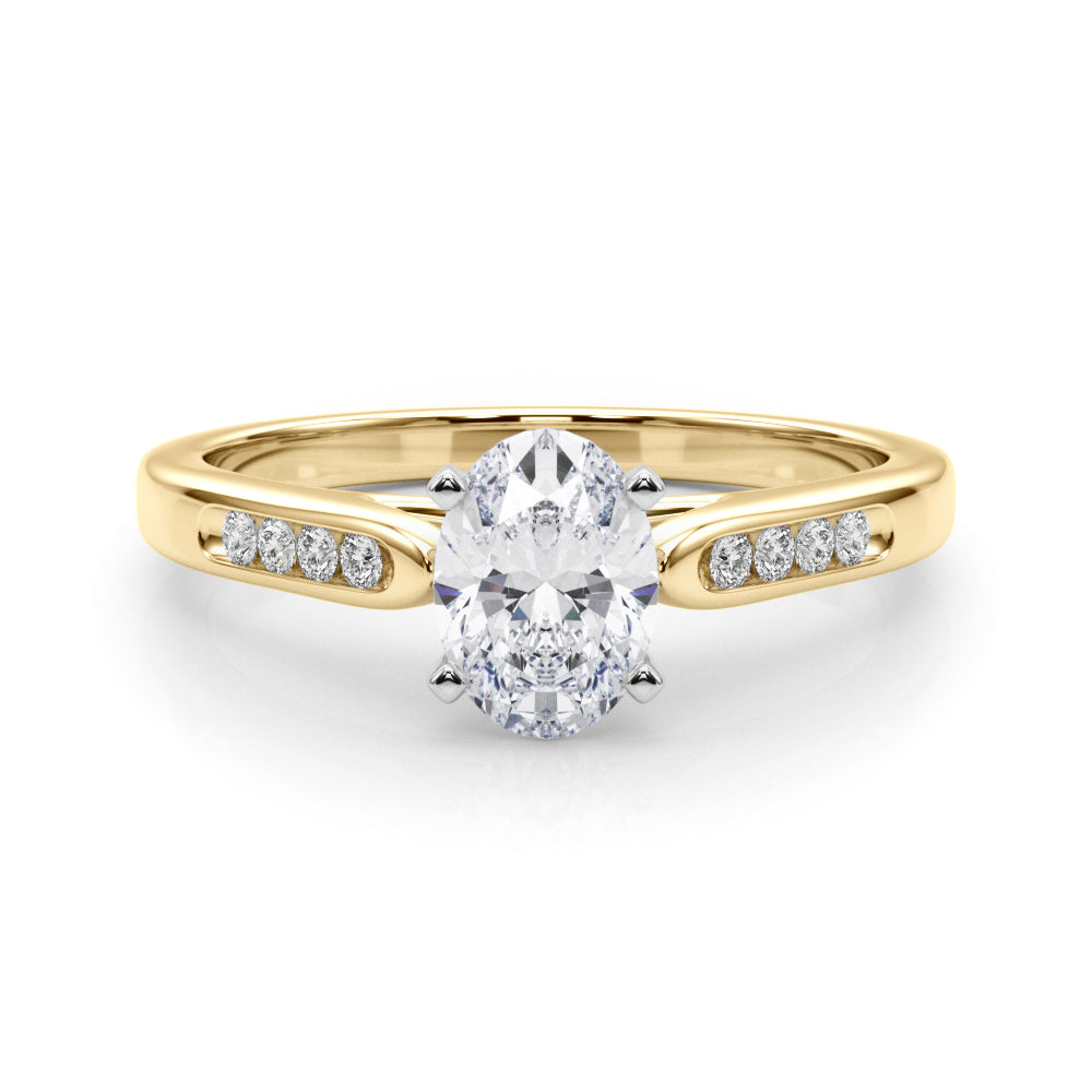 Artisan Channel-Set Round Diamond Engagement Ring in 10K/14K gold and platinum with certified lab-grown or natural diamonds
