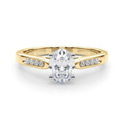 Artisan Channel-Set Round Diamond Engagement Ring in 10K/14K gold and platinum with certified lab-grown or natural diamonds