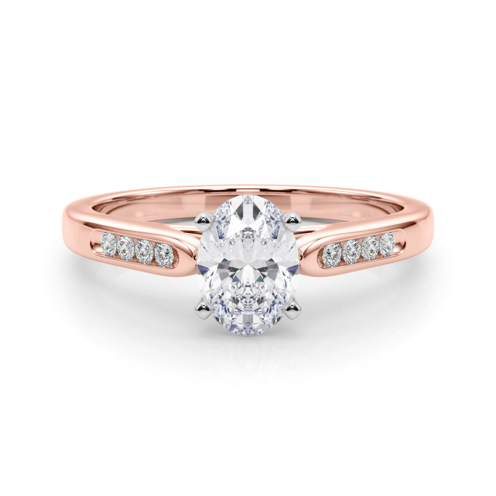 Artisan Channel-Set Round Diamond Engagement Ring in 10K/14K gold and platinum with certified lab-grown or natural diamonds