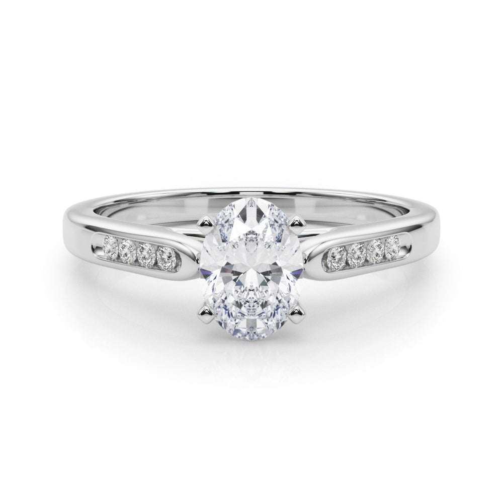 Artisan Channel-Set Round Diamond Engagement Ring in 10K/14K gold and platinum with certified lab-grown or natural diamonds