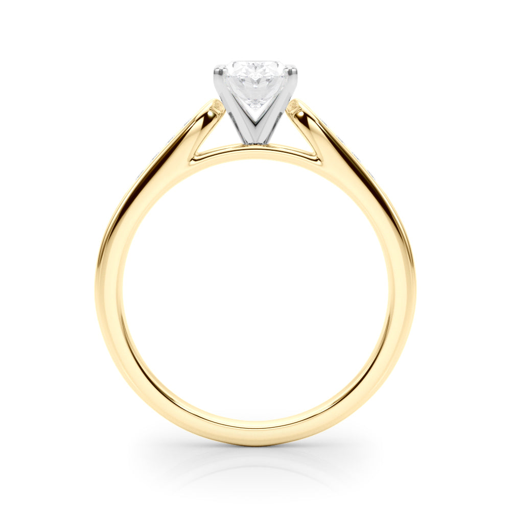 Artisan Channel-Set Round Diamond Engagement Ring in 10K/14K gold and platinum with certified lab-grown or natural diamonds