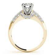 Bespoke Pave Round Diamond Engagement Ring in 10K/14K gold and platinum with certified lab-grown or natural diamonds