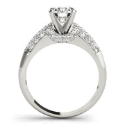 Bespoke Pave Round Diamond Engagement Ring in 10K/14K gold and platinum with certified lab-grown or natural diamonds
