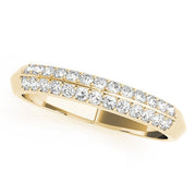 Multirow Pavé Half Eternity Ring in 10K/14K gold and platinum with certified lab-grown or natural diamonds