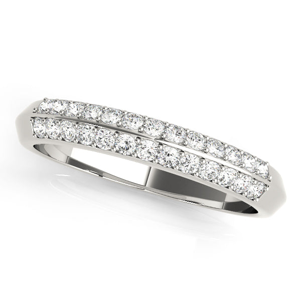 Multirow PavÃ£Â© Half Eternity Ring in Gold & Platinum