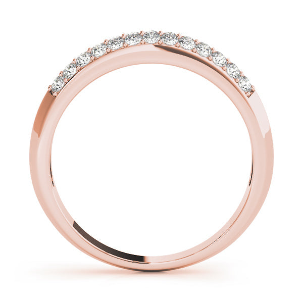 Multirow PavÃ£Â© Half Eternity Ring in Gold & Platinum