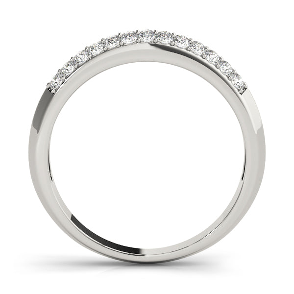 Multirow PavÃ£Â© Half Eternity Ring in Gold & Platinum