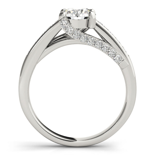 Exquisite Prong-Set Round Diamond Engagement Ring in 10K/14K gold and platinum with certified lab-grown or natural diamonds