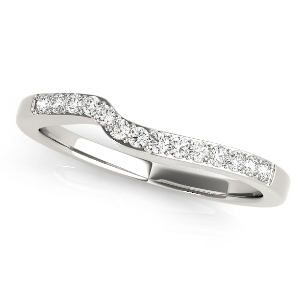 Curved Bands Half Eternity Ring in Gold & Platinum