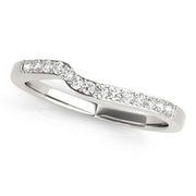 Curved Bands Half Eternity Ring in Gold & Platinum