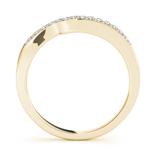 Curved Bands Half Eternity Ring in Gold & Platinum