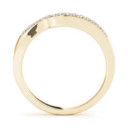 Curved Bands Half Eternity Ring in Gold & Platinum