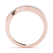 Curved Bands Half Eternity Ring in Gold & Platinum