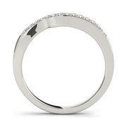 Curved Bands Half Eternity Ring in Gold & Platinum